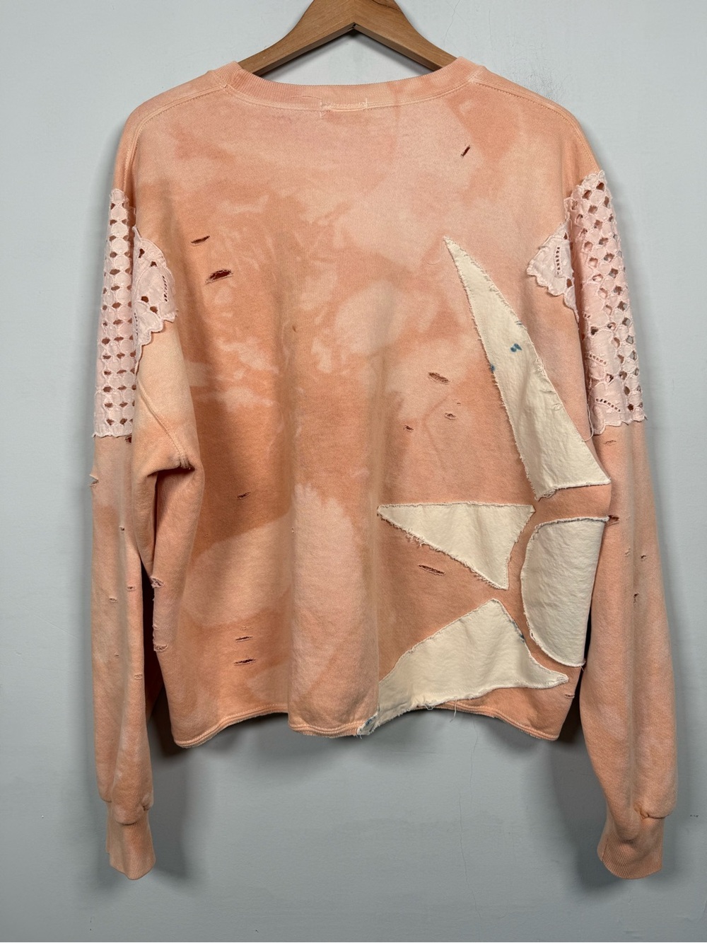 Free People Tricia Fix Camden Distressed Star Lace Sweatshirt - Picture 8 of 13